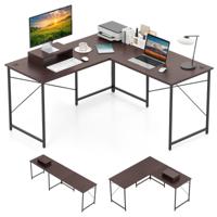 L-vormig Omkeerbaar Hoekbureau Computerbureau Bureau in Bruin