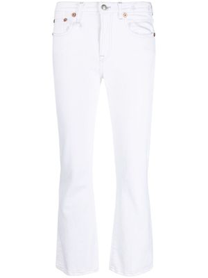 R13 jean court à coupe évasée - Blanc