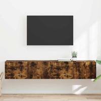 TV Wandkast 2 pcs Gerookt eiken 60 x 31 x 29.5 cm Bewerkt hout