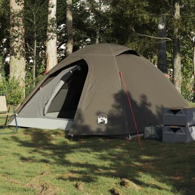 Koepeltent 3-persoons waterdicht bruin