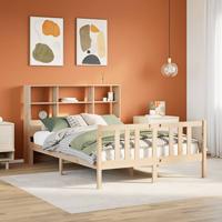Bed met boekenkast zonder matras massief grenenhout 120x200 cm