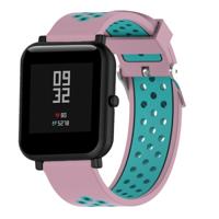 Dubbele kleur silicone sport polsband voor Xiaomi Huami Amazfit bip Lite versie 20mm (mintgroen + lichtroze)