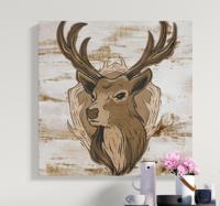 Canvas schilderij herten Houten hert