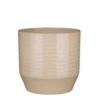 Mica Decorations Nola Bloempot - 21x21x21 cm - Keramiek - Beige