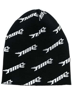 AMBUSH bonnet nervuré à logo imprimé - Noir