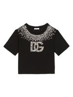 Dolce & Gabbana Kids t-shirt à logo strassé - Noir - thumbnail