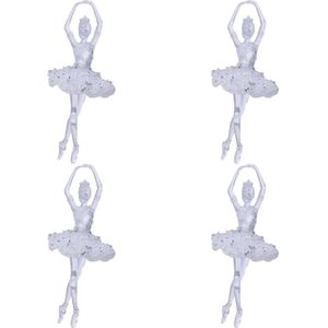 4x Ballerina kerstballen/hangdecoratie kerstversiering 17 cm