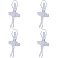 4x Ballerina kerstballen/hangdecoratie kerstversiering 17 cm - thumbnail