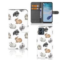 Telefoonhoesje | Met pasjeshouder | voor Motorola Moto G53 Konijntjes