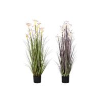 Decoratieve plant DKD Home Decor Metaal Oranje Groen Bordeaux PVC 35 x 35 x 114 cm (2 Stuks)
