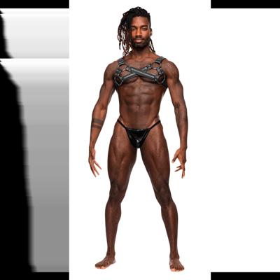 Male Power Virgo - Imitatie Leren Harnas - One Size - Zwart