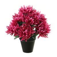 Kunstbloemen plant in pot - cerise roze tinten - 28 cm - Bloemenstuk ornament