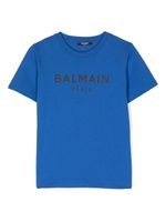 Balmain Kids t-shirt en coton à logo imprimé - Bleu - thumbnail