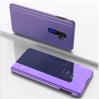 Voor OPPO A11/A9 (2020) vergulde spiegel linker en rechter Flip cover met stand mobiele telefoon holster (paars blauw)