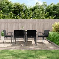 Tuinstoelen 6 st met kussens 56,5x57x83 cm poly rattan zwart