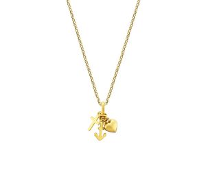 Ketting Geloof, Hoop, Liefde geelgoud 1,0 mm 41 + 4 cm