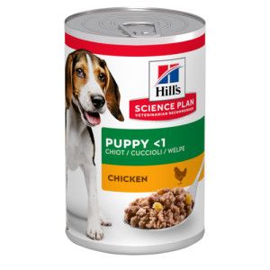Hill's Puppy kip nat hondenvoer (blik 370g) 2 trays (24 x 370 g)
