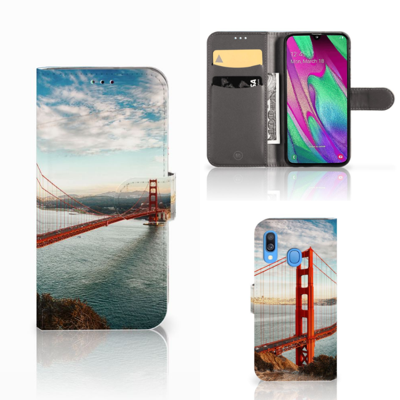 Samsung Galaxy A40 | Flip Cover | Golden Gate Bridge