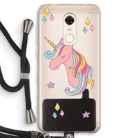 Roze eenhoorn: Xiaomi Redmi 5 Transparant Hoesje met koord