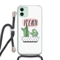 I love cacti: iPhone 11 Transparant Hoesje met koord