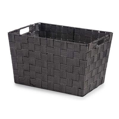 Kast/badkamer opbergmandjes - zwart - 35 x 25 x 20 cm - 10 liter - opbergmandjes