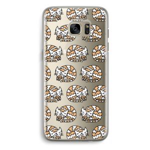 Slapende poes: Samsung Galaxy S7 Edge Transparant Hoesje