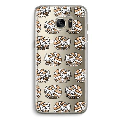 Slapende poes: Samsung Galaxy S7 Edge Transparant Hoesje