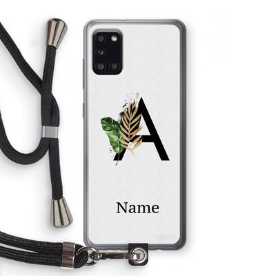 Charcoal Flora: Samsung Galaxy A31 Transparant Hoesje met koord