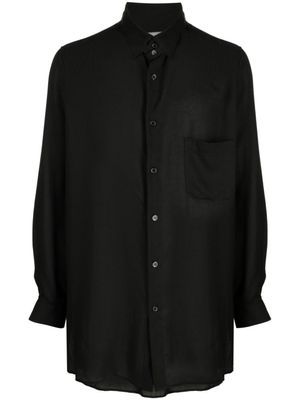 Yohji Yamamoto chemise boutonnée à col pointu - Noir