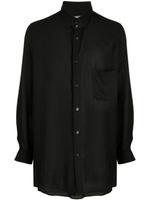 Yohji Yamamoto chemise boutonnée à col pointu - Noir - thumbnail