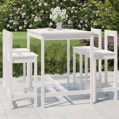 5-delige Barset massief grenenhout wit