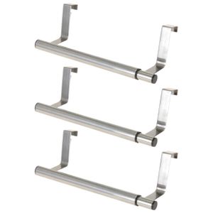 Set van 3x stuks RVS kapstok deurhangers uitschuifbaar 40 cm