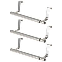 Set van 3x stuks RVS kapstok deurhangers uitschuifbaar 40 cm - thumbnail