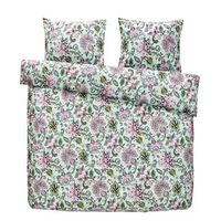 Comfort dekbedovertrek Pippa - groen/roze - 240x200/220 cm - Leen Bakker - thumbnail