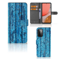 Samsung Galaxy A72 Book Style Case Wood Blue