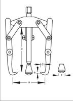 Gedore 8006510 Poelietrekker Aantal haken: 3 - thumbnail