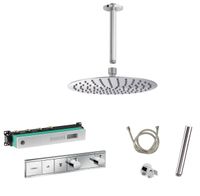 Hansgrohe RainSelect inbouw douchekraan met Saniclear Talpa 30cm douchekop en plafondarm regendouche chroom - thumbnail