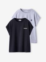 Set van 2 T-shirts met korte mouwen voor meisjes antraciet Set van 2 T-shirts met korte mouwen voor meisjes antraciet