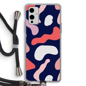 Memphis Shapes Pink: OnePlus 9 Transparant Hoesje met koord