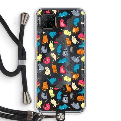 Kleurrijke katten: Huawei P40 Lite Transparant Hoesje met koord