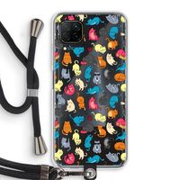 Kleurrijke katten: Huawei P40 Lite Transparant Hoesje met koord