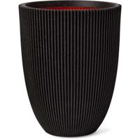 Elegante vaso basso - CAPI EUROPE - GROOVE NL - 34 x 46 cm - Nero