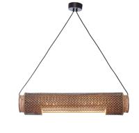 Hanglamp Bhutan Bamboe cilinder - zwart/naturel