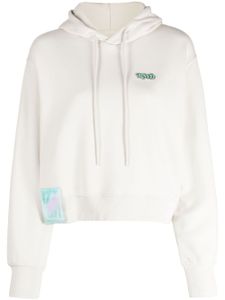 izzue hoodie à patch logo - Blanc