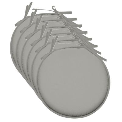 Stof Textile Home stoelkussens - 6x - lichtgrijs - D40 x H3 cm - voor binnen - rond