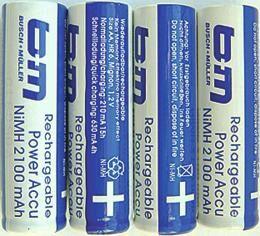 Busch + Müller Rechargeable bat.b&m f.ixon set á 4 pices