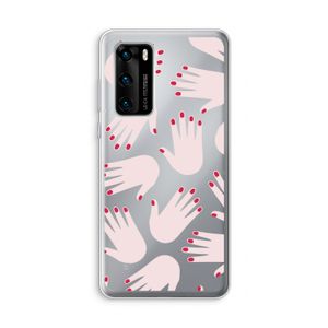 Hands pink: Huawei P40 Transparant Hoesje
