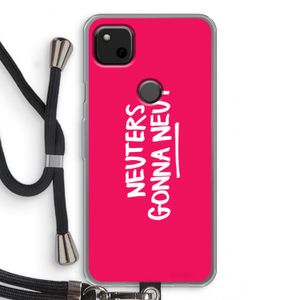 Neuters (roze): Pixel 4a Transparant Hoesje met koord