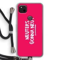 Neuters (roze): Pixel 4a Transparant Hoesje met koord