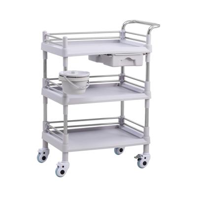 Laboratoriumwagen - 3 legborden elk 54 x 38 x 14 cm - 1 lade - 30 kg